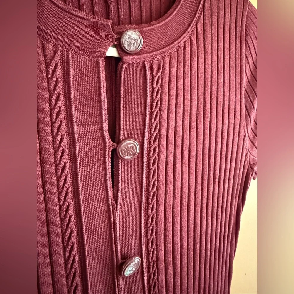 Sandro Milla Knit Midi Dress in Bordeaux size 36 - Picture 7 of 11